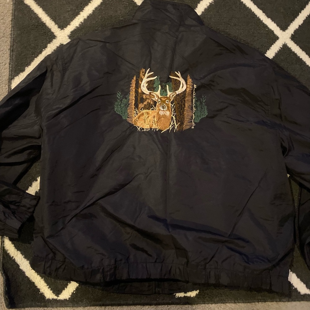 Vintage White Tail Embroidered Zip Up jacket